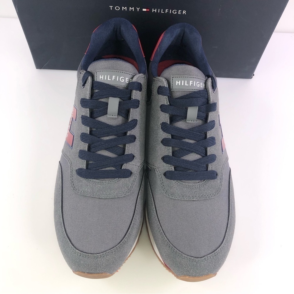 TOMMY Hilfiger Mens Gray Mainer Lace Up Retro Jogger Sneakers  NIB - Picture 8 of 8